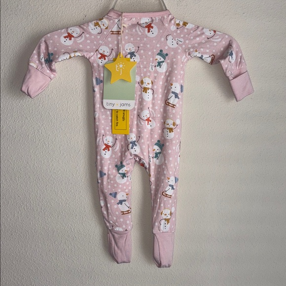 Tiny Jams Snowman One Piece Pjs - Picture 2 of 4